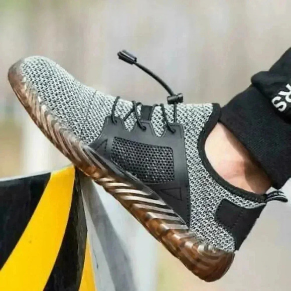 Indestructible Beyond Protection Black White Soft Steel Toe Mens Sneakers Sz 40 - Picture 2 of 13